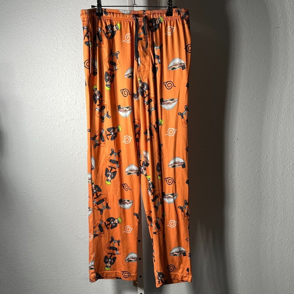 Naruto Shippuden Orange w Graphic Print Sleep Pants Sz Medium - DEADSTOCK